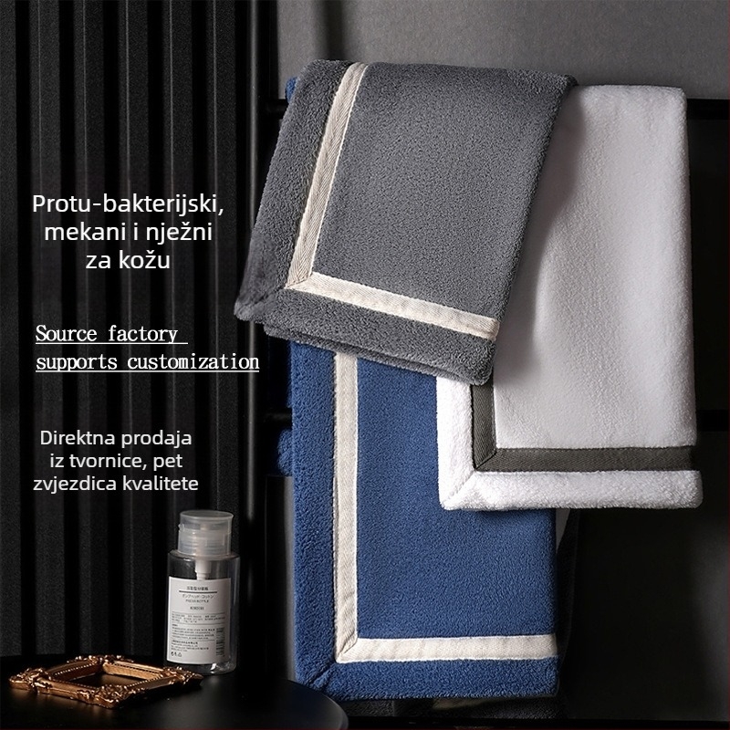 Kupaonski ručnik s antibakterijskom zaštitom, debela coral fleece tekstura, brzo suši, bez dlačica, težina 140–170 g