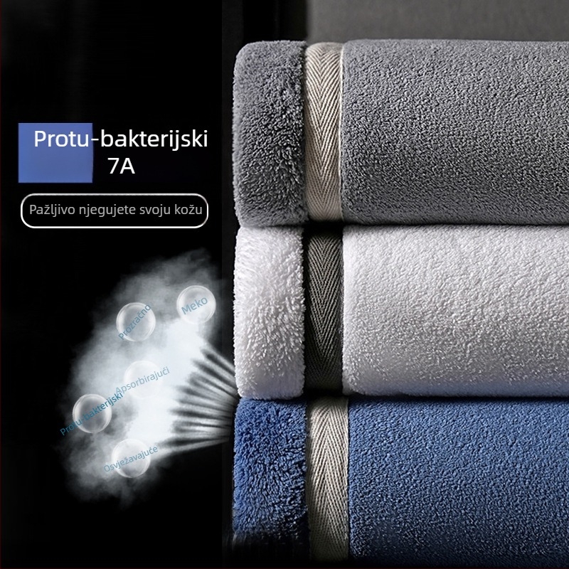 Kupaonski ručnik s antibakterijskom zaštitom, debela coral fleece tekstura, brzo suši, bez dlačica, težina 140–170 g