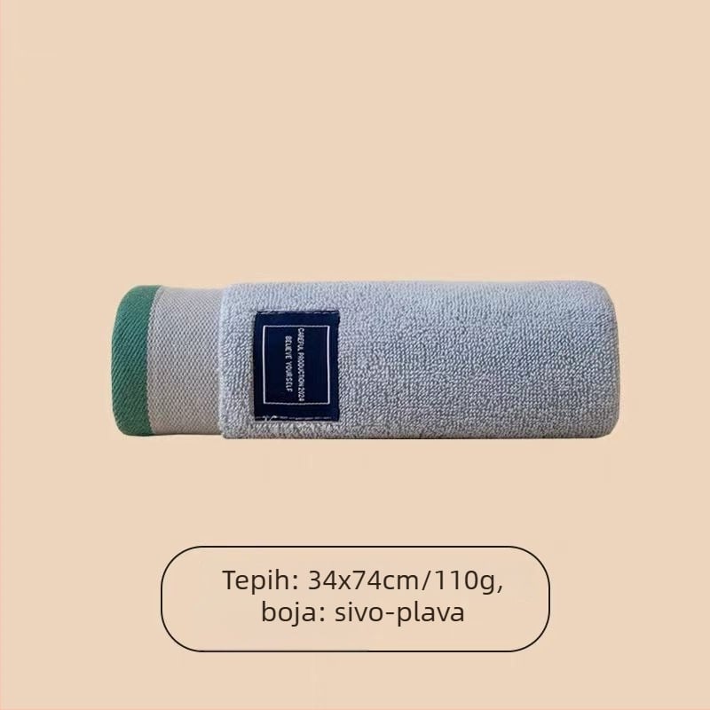 Ručnik za lice od 100% pamuka, debeo i vrlo upijajući za kućnu upotrebu, 32s pređa, plosno tkanje, 100–120 g