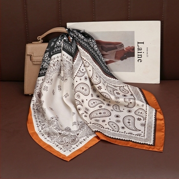 Vintage Paisley kvadratni šal, Old Money stil, materijal imitacije svile, obična tkanina