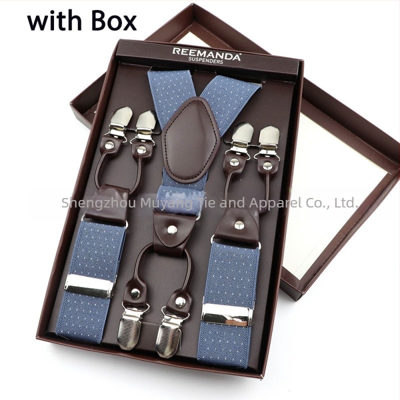 Unisex kaiševi sa šest klipova, podesive, čvrst elastik, križni stražnji dizajn, poliestersko vlakno s gumom