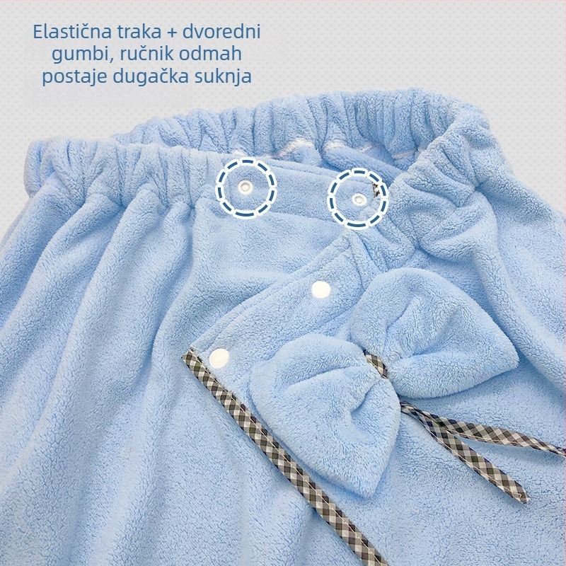Lonley Coral Fleece set ručnika za kupanje s trakom za glavu i kapom za sušenje kose, 500 g+, 150D, udio glavnog vlakna 85%