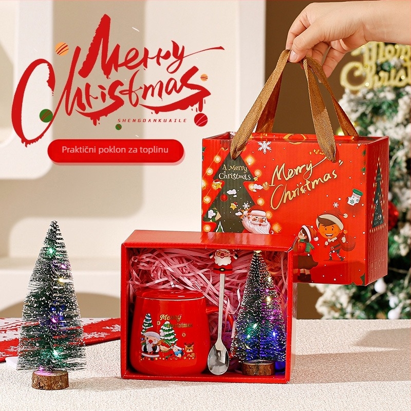 Keramički darovni set šalice s crtić dizajnom; Božićni i Halloween pokloni; pogodno za poslovne darove