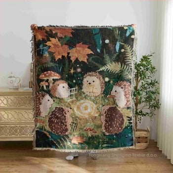 Nova iscijeljujuća tkanina jacquard deka – tapiserija, poliester, 800–999 g, crtani uzorak, za sve sezone, prilagodljiva
