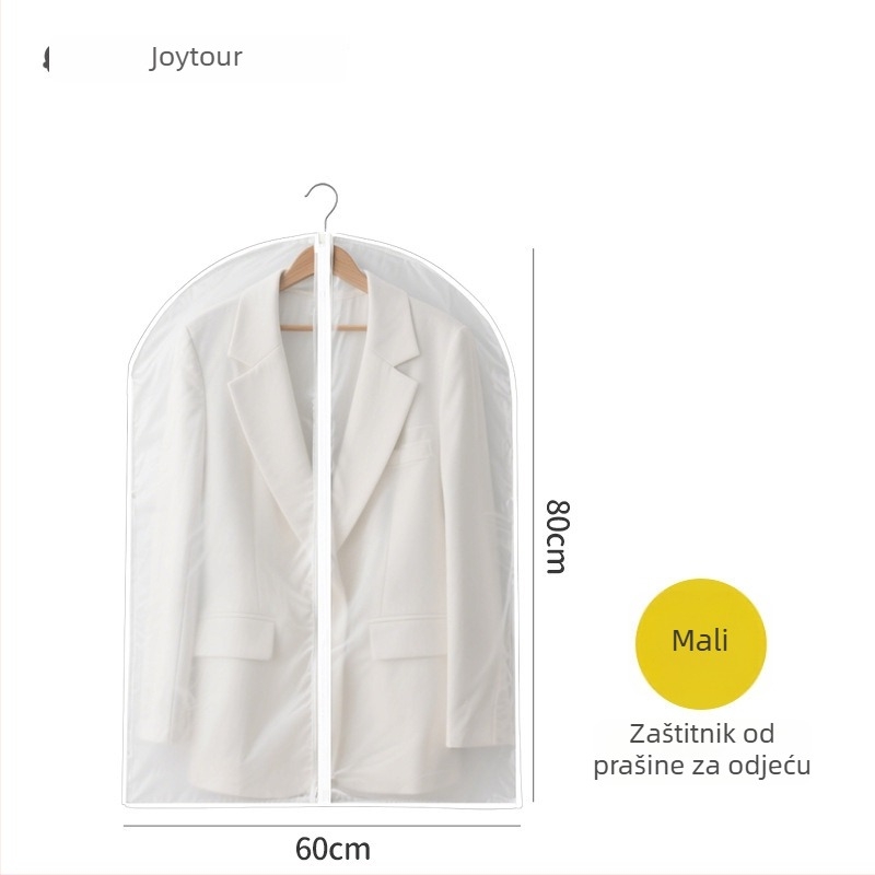 PEVA vrećica za prašinu odjeće, prozorna, periva, za vješanje, otporna na prašinu i vlagu, za kapute i odijela