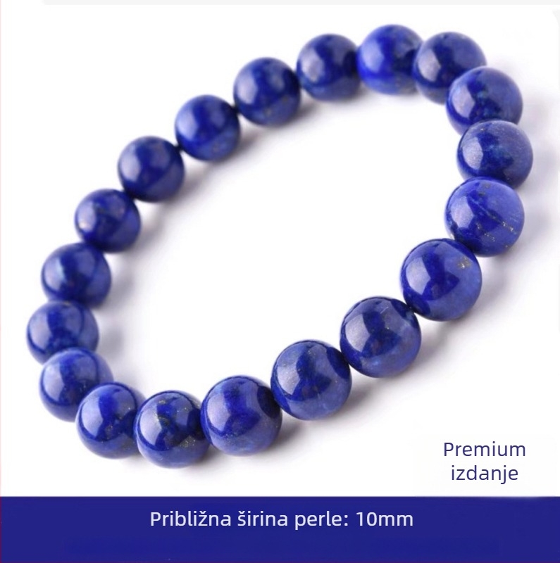 Prirodna narukvica od lapis lazuli, ručna izrada, unisex, nakit za ruku, ljeto 2025