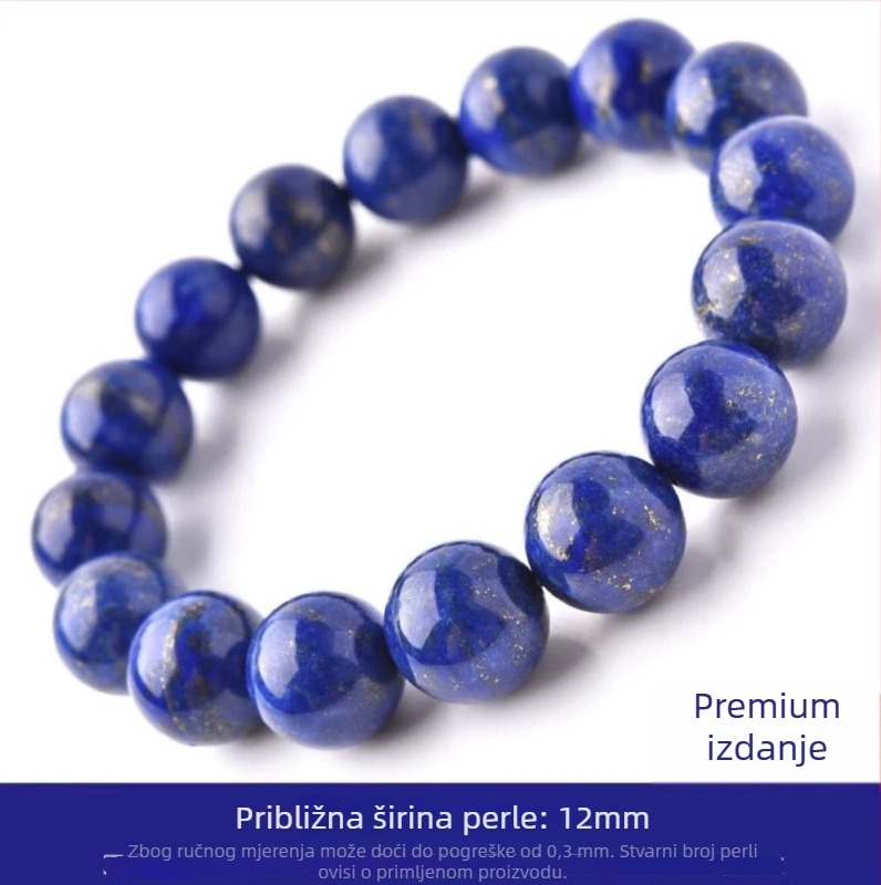 Prirodna narukvica od lapis lazuli, ručna izrada, unisex, nakit za ruku, ljeto 2025
