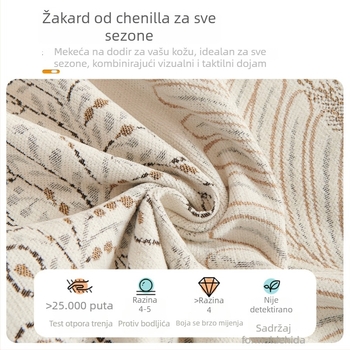 Chenille navlaka za modularni kauč, doily rub, jednostavan stil, zaštitni prekrivac za prašinu