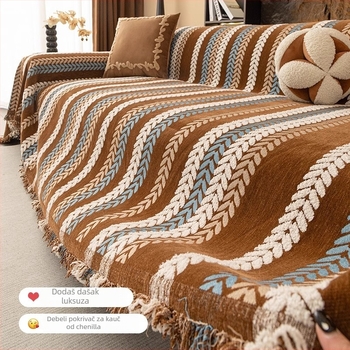 Chenille navlaka za kutnu sofu, moderni minimalistički stil
