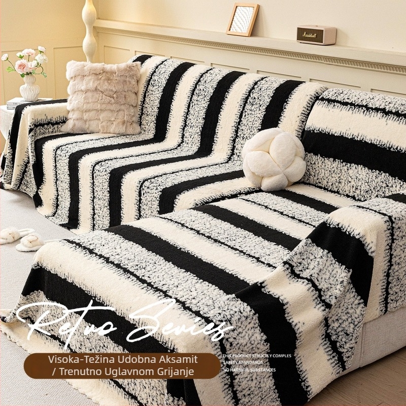 Dongbo navlaka za kauč od Shu pamuk-velur materijala, za trosjed, prugasta, minimalistički modern stil