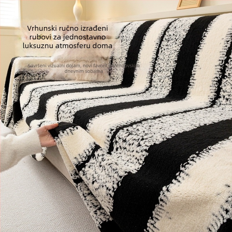 Dongbo navlaka za kauč od Shu pamuk-velur materijala, za trosjed, prugasta, minimalistički modern stil