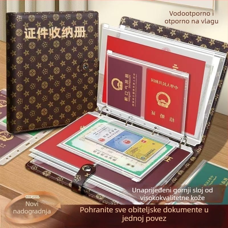 Kožna kutija za dokumente s magnetskim kopčom, model 002, marka Xianbo, 12 stranica, debljina 5 mm