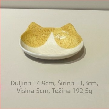 Japanski stil keramički set posuđa — četvrtaste zdjele i tanjuri, podglazurna dekoracija, pogodna za mikrovalnu pećnicu, jogurt zdjela