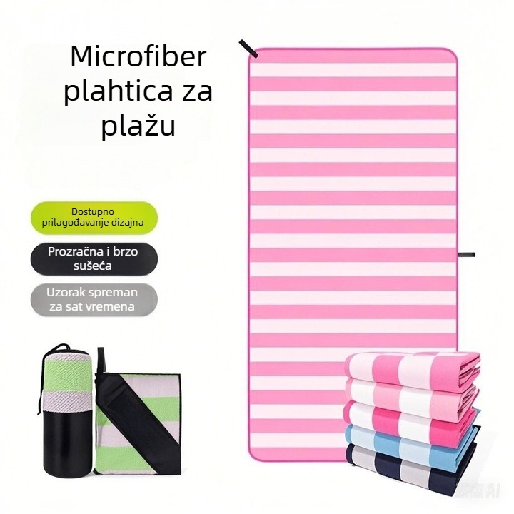 Plažni ručnik od ultrafinih vlakana, brzo se suši, 200–300 g, otporan na pijesak, sportski ručnik