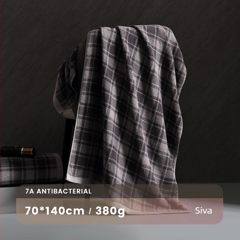 Japanski stil Muji set ručnika od 100% pamuka, novi karirani ručnici za kupanje, upijajući, mogu se nositi i omotati