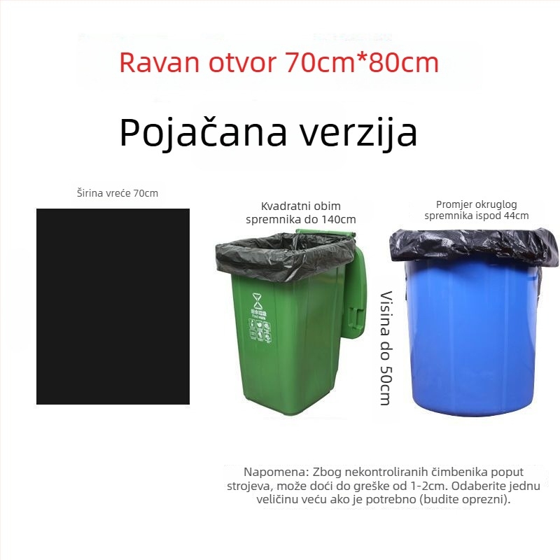 Smeće vreće od polietilena, debele, za komercijalnu upotrebu u kuhinjama i hotelima, nebiološki razgradive