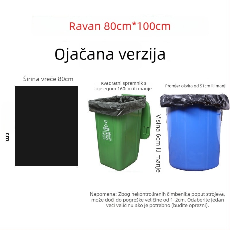 Smeće vreće od polietilena, debele, za komercijalnu upotrebu u kuhinjama i hotelima, nebiološki razgradive