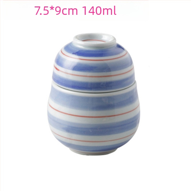 Porculanska čašica za parenje jaja u japanskom stilu, sigurna za mikrovalnu, ručno crtana površina