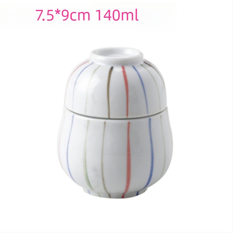 Porculanska čašica za parenje jaja u japanskom stilu, sigurna za mikrovalnu, ručno crtana površina