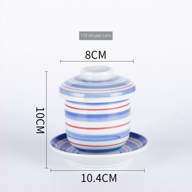 Porculanska čašica za parenje jaja u japanskom stilu, sigurna za mikrovalnu, ručno crtana površina