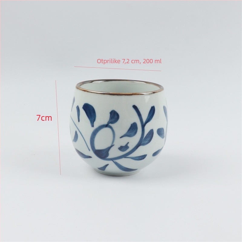 Porculanska čašica za parenje jaja u japanskom stilu, sigurna za mikrovalnu, ručno crtana površina