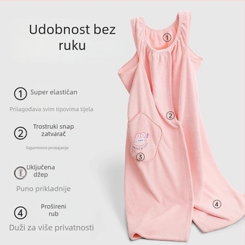 Kupaonski ogrtač za obitelj - nosivi ogrtač, brzo suši, 100% poliester, za roditelje i djecu, 270g/480g