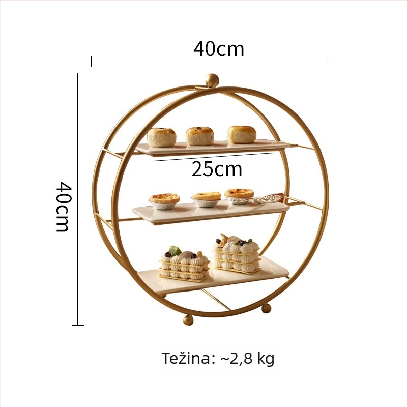Željezni stalak za torte, višeslojni stalak za deserte, nordijski stil, okvir u obliku ptičje kućice