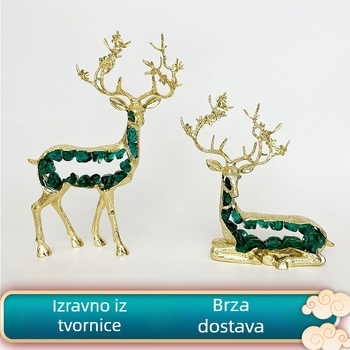 Dekoratna figura od cinkovog legure – par životinja za kućnu dekoraciju (Materijal: Metal; Obrada: Bez prilagodbe; Stil: Lagani luksuz; Poklon: Ne)