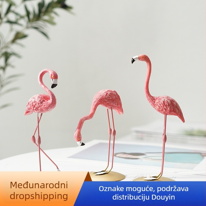 Željezni flamingo ukras, moderni minimalistički stil, prilagodljiva obrada, ptica motiv, za kućnu dekoraciju
