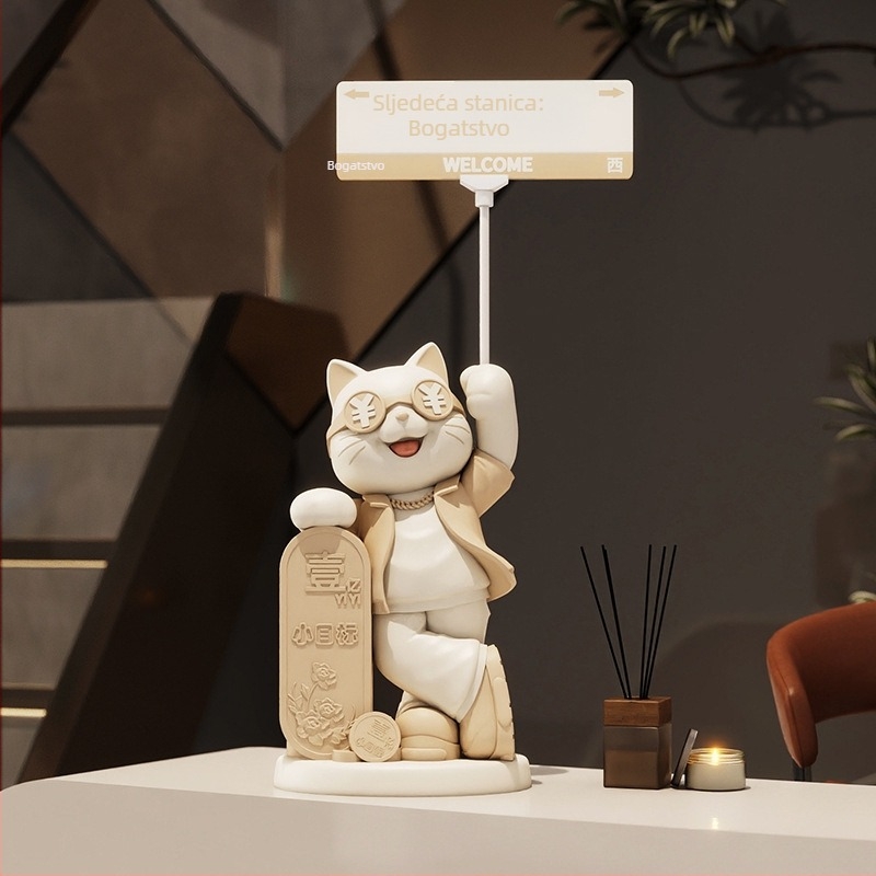 Figura Sretne Mačke od smole, ručno oslikana, moderni minimalistički podni dekor za trgovinu, od Yifang Home Furnishing