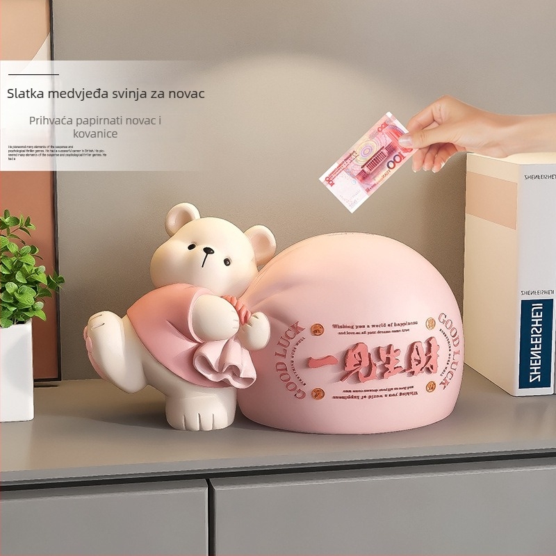 Medvjed kopilica od živice, ručno oslikana, moderan minimalistički stil, prilagodljiva