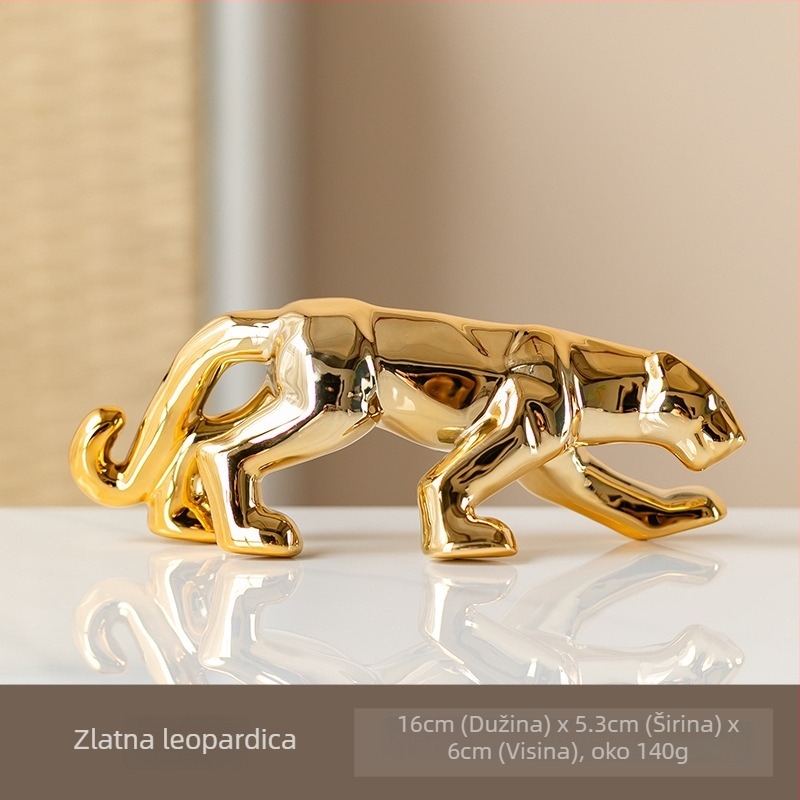 Leopard keramički ukras za dnevni boravak, nordijski bijeli porculan, Jintong Ceramics