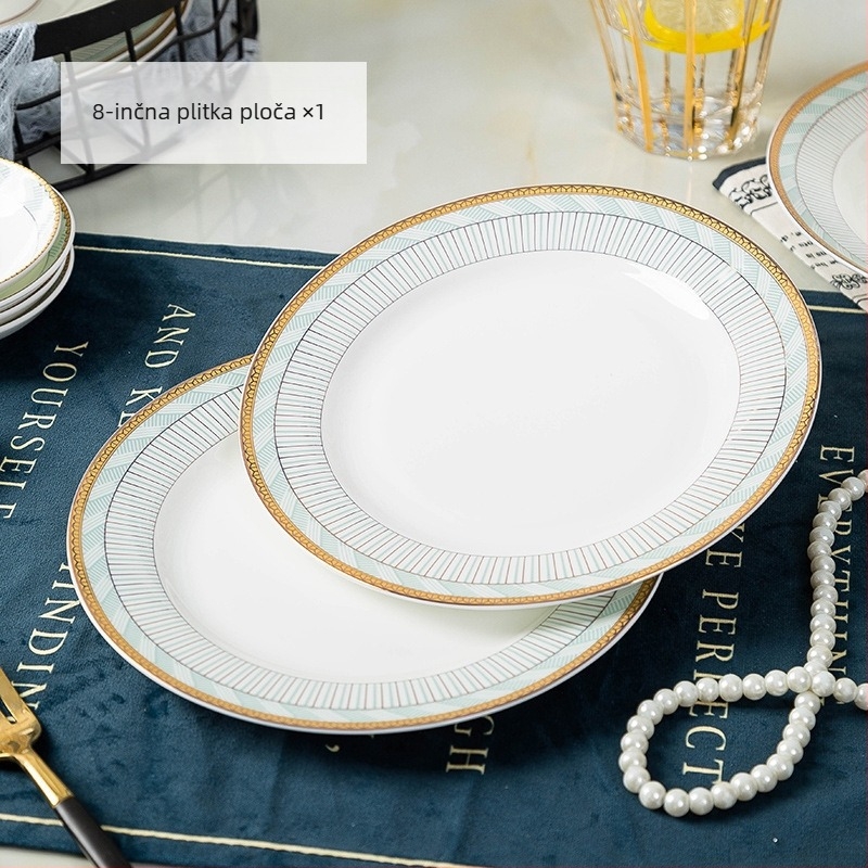 Set zdjela za rižu od bone china, kružni oblik, podglazurna površina, mikrovalna kompatibilnost, tisk logotipa i prilagodba