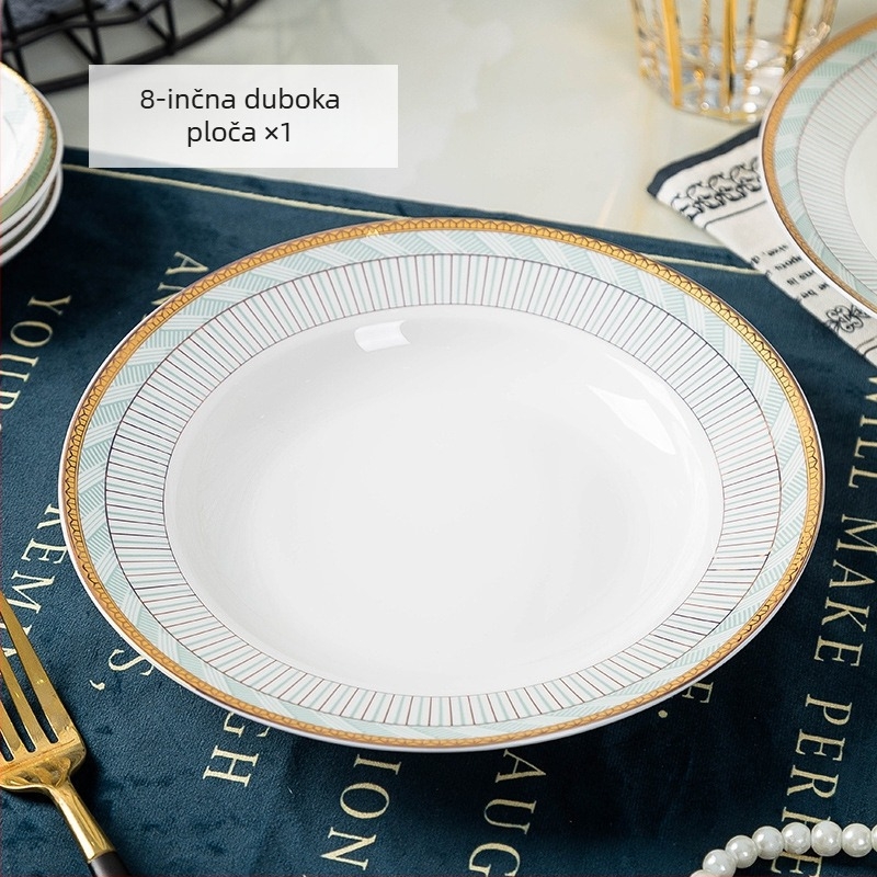 Set zdjela za rižu od bone china, kružni oblik, podglazurna površina, mikrovalna kompatibilnost, tisk logotipa i prilagodba