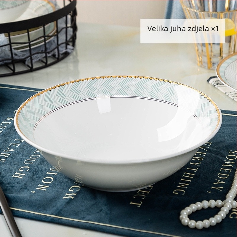 Set zdjela za rižu od bone china, kružni oblik, podglazurna površina, mikrovalna kompatibilnost, tisk logotipa i prilagodba