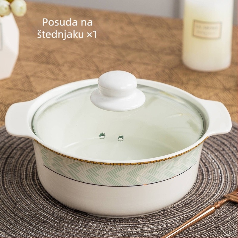 Set zdjela za rižu od bone china, kružni oblik, podglazurna površina, mikrovalna kompatibilnost, tisk logotipa i prilagodba
