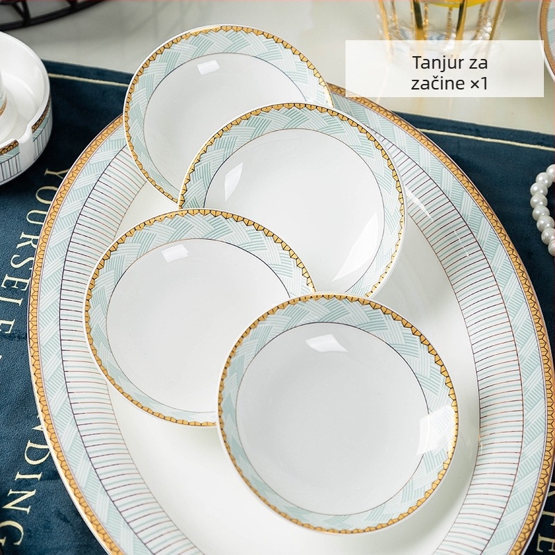 Set zdjela za rižu od bone china, kružni oblik, podglazurna površina, mikrovalna kompatibilnost, tisk logotipa i prilagodba