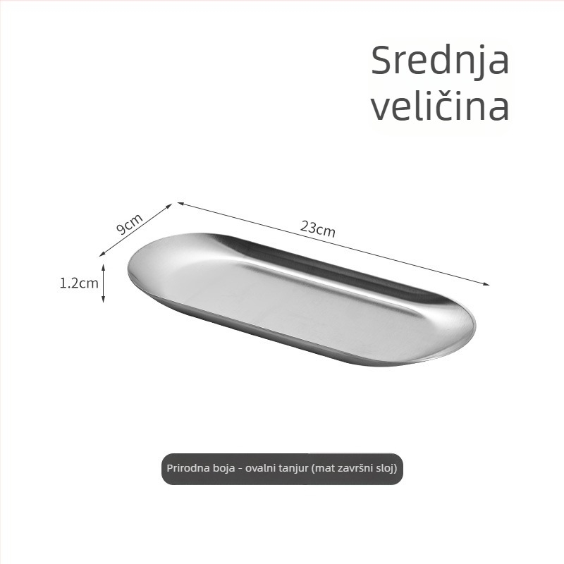 Nordijski stil ovalni tanjur od nehrđajućeg čelika, zlatni pladanj za kolače i nakit, metalni organizator posuđa