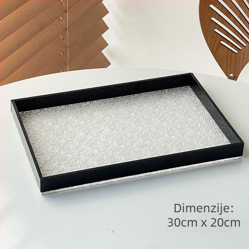 Plastični pravokutni poslužavni tanjur za deserte i torte – jednostavan stil (Materijal: plastika; Stil: jednostavan; Površina: druga; Obrada: druga)