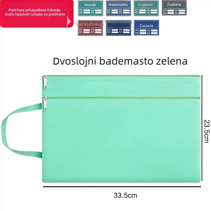 Jinna Oxford vodootporna torba za dokumente sa zatvaračem – tiskano logo, za trudnoću, stil karikature