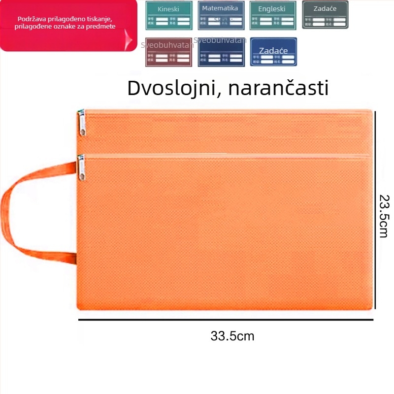 Jinna Oxford vodootporna torba za dokumente sa zatvaračem – tiskano logo, za trudnoću, stil karikature