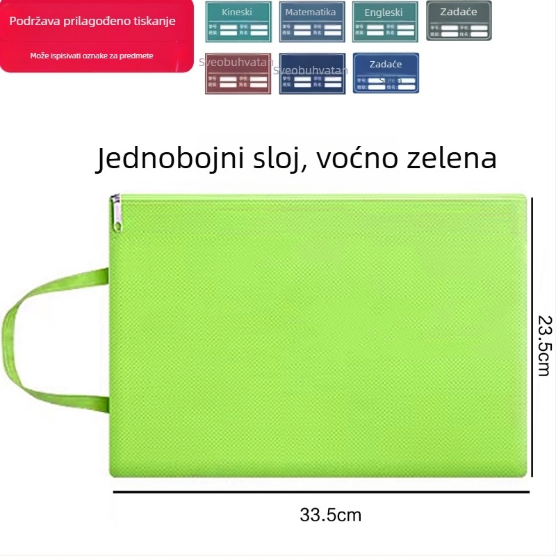 Jinna Oxford vodootporna torba za dokumente sa zatvaračem – tiskano logo, za trudnoću, stil karikature