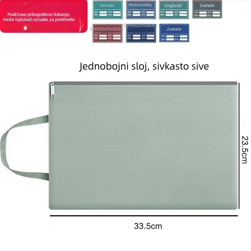 Jinna Oxford vodootporna torba za dokumente sa zatvaračem – tiskano logo, za trudnoću, stil karikature