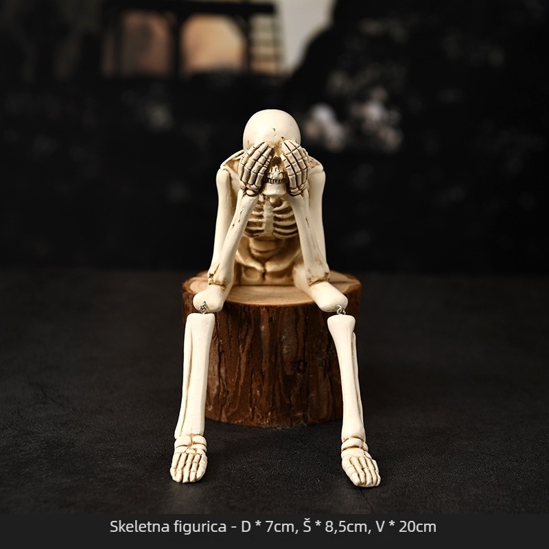 Top rhyme Rekvizit skeleta za Halloween – Sintetska smola, Ručne izrade od smole