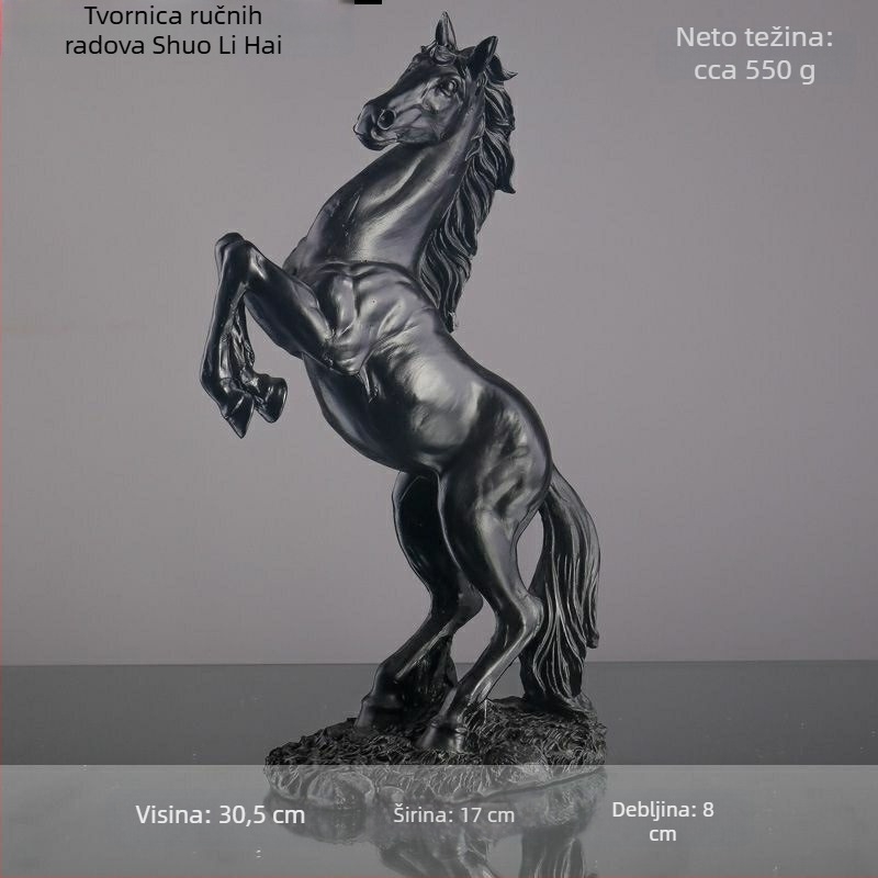 Figura od smole – konj za uredski stol i ulazni hodnik, u kineskog stilu, gravirana ukrasna figurica za dnevni boravak