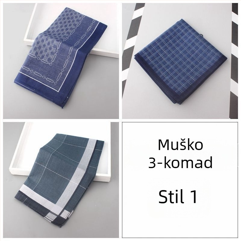 Muški džepni kvadrat od čistog pamuka, visokokvalitetni poslovni dodatak, mekan i upija znoj