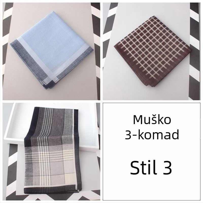 Muški džepni kvadrat od čistog pamuka, visokokvalitetni poslovni dodatak, mekan i upija znoj
