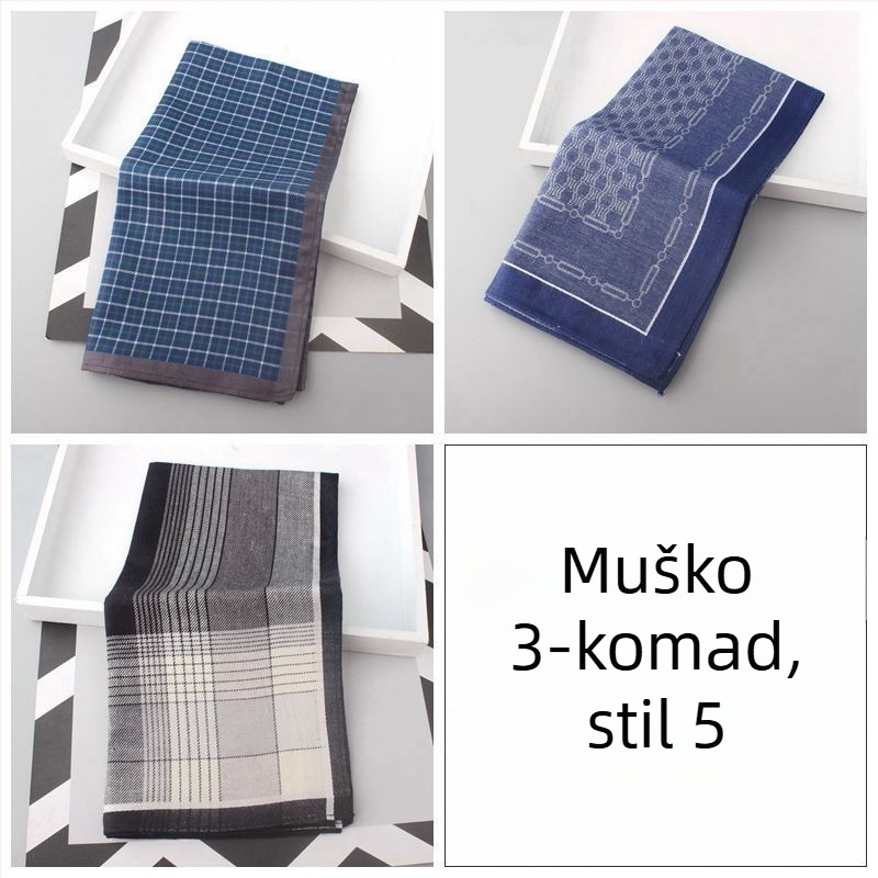 Muški džepni kvadrat od čistog pamuka, visokokvalitetni poslovni dodatak, mekan i upija znoj