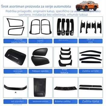 Okvir prednjih svjetala Isuzu MU-X 2017–2020, ABS plast, samoljepljiva podloga, kompatibilan s prednjim svjetlima, prilagodljiv