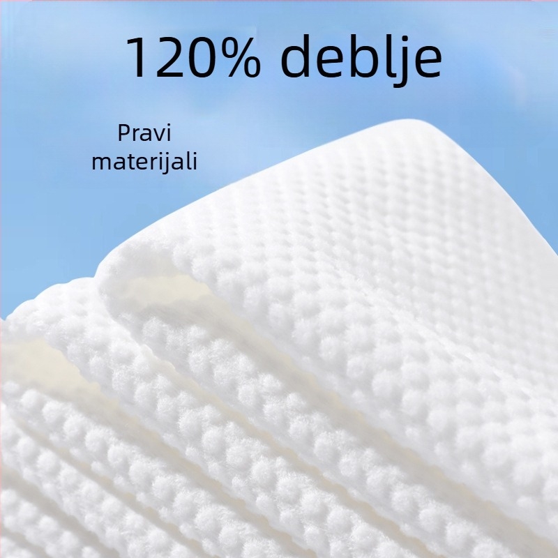 Yunzhenrou Jednokratne maramice za lice od 100% pamuka, guste, za salone, za kačenje, stil donje ekstrakcije, 80 g/m², obiteljsko pakiranje